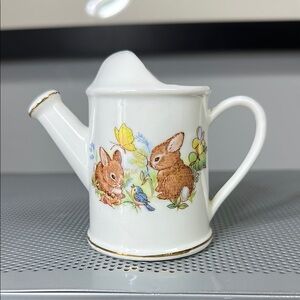 Enesco White Ceramic Accent Decor with Bunny Illustrations